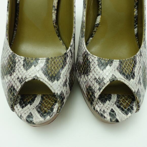 Cole Haan Womens Mariela Snake Print Platform Pump Peep Toe Leather Size 5B - Picture 3 of 7